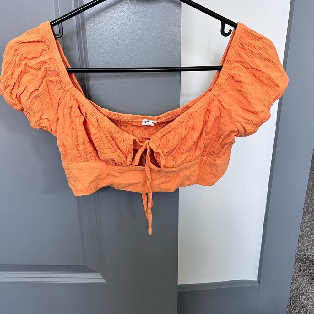 Garage Orange Ruched Blouse